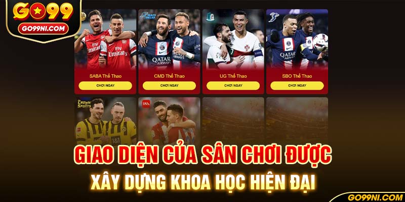 Giao diện của sân chơi được xây dựng khoa học hiện đại