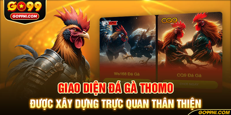 Giao diện đá gà Thomo được xây dựng trực quan thân thiện