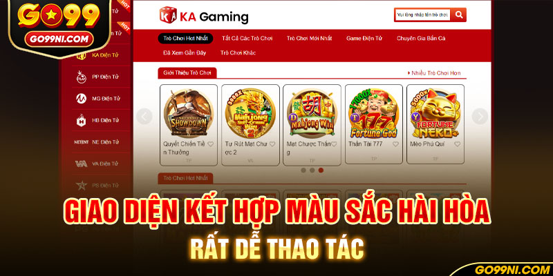 Giao diện kết hợp màu sắc hài hòa rất dễ thao tác